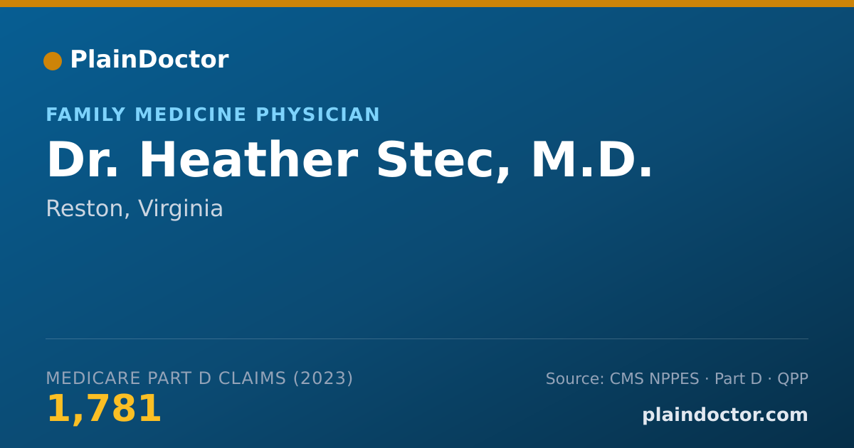 Shareable card for Heather Stec, M.D. - Family Medicine Physician, Reston, VA