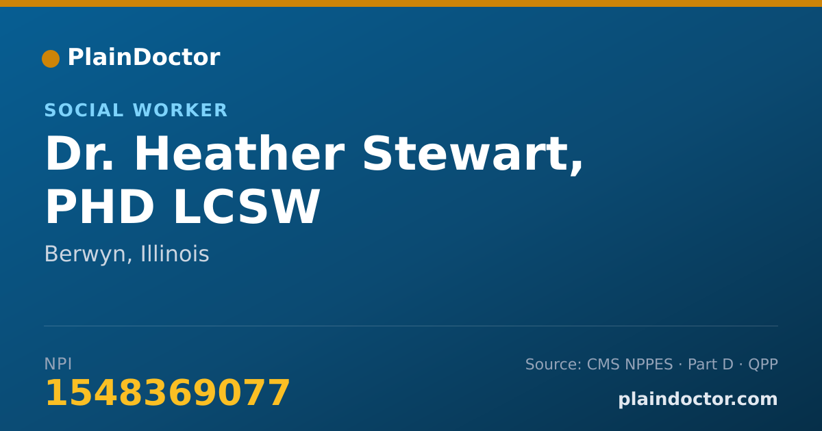 Shareable card for Heather Stewart, PHD LCSW - Social Worker, Berwyn, IL