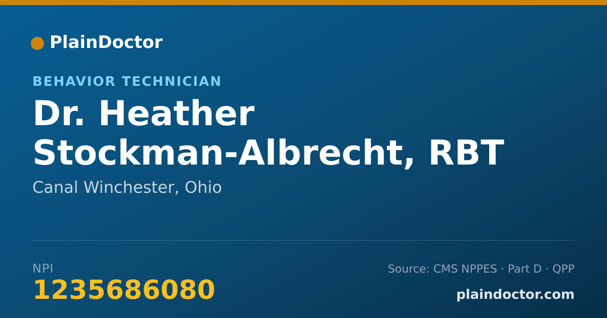 Shareable card for Heather Stockman-Albrecht, RBT - Behavior Technician, Canal Winchester, OH