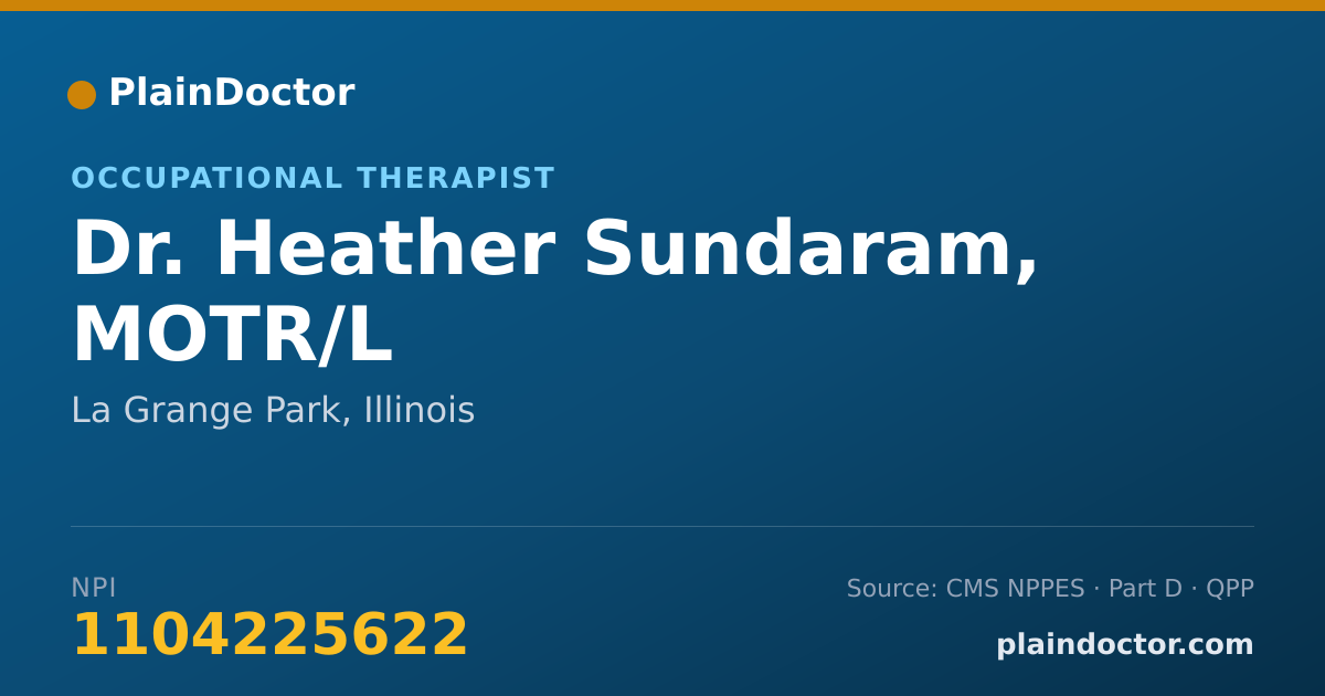 Shareable card for Heather Sundaram, MOTR/L - Occupational Therapist, La Grange Park, IL