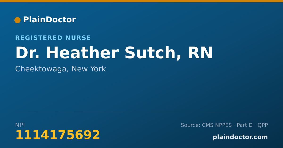 Shareable card for Heather Sutch, RN - Registered Nurse, Cheektowaga, NY
