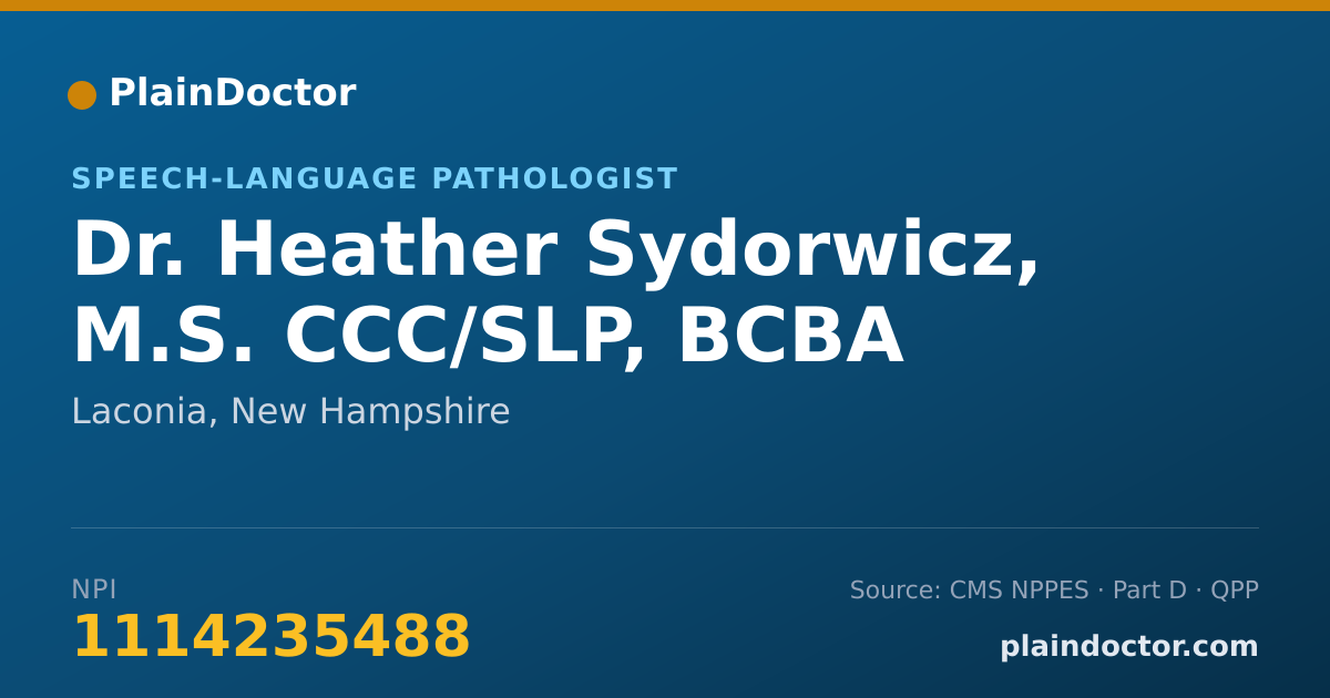 Shareable card for Heather Sydorwicz, M.S. CCC/SLP, BCBA - Speech-Language Pathologist, Laconia, NH