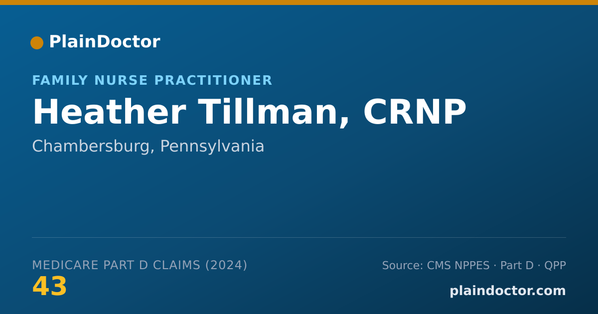 Shareable card for Heather Tillman, CRNP - Family Nurse Practitioner, Chambersburg, PA