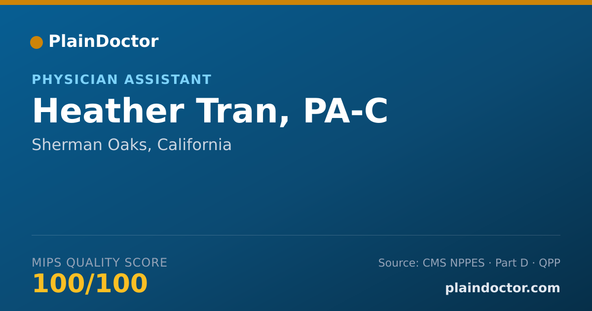 Shareable card for Heather Tran, PA-C - Physician Assistant, Sherman Oaks, CA
