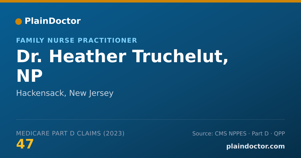 Shareable card for Heather Truchelut, NP - Family Nurse Practitioner, Hackensack, NJ