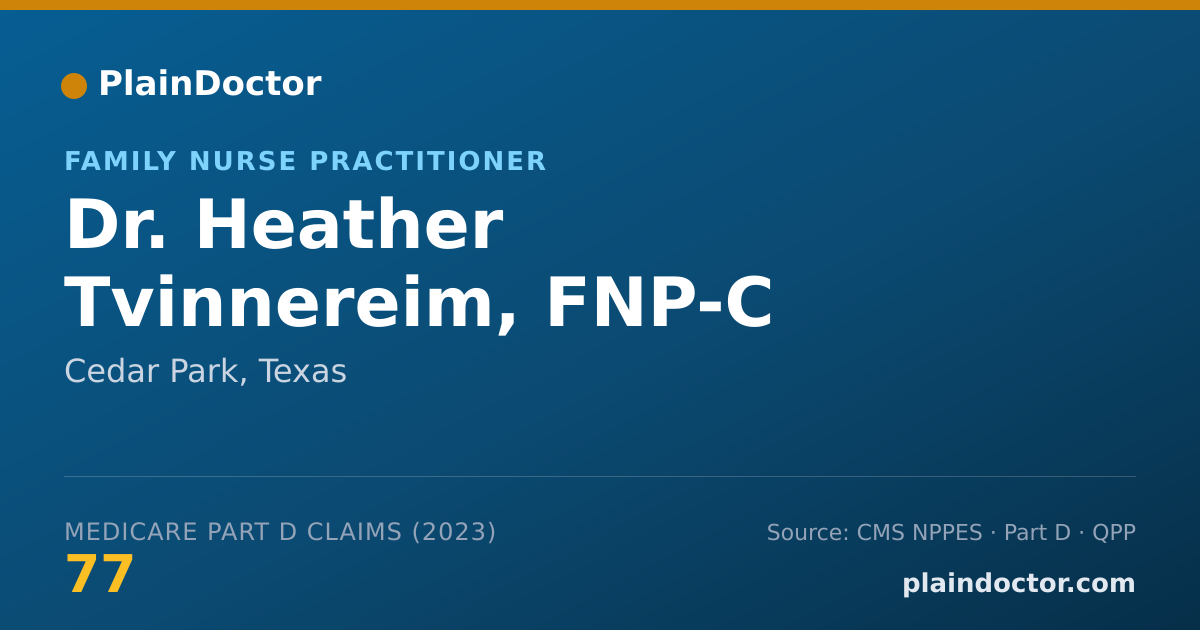 Shareable card for Heather Tvinnereim, FNP-C - Family Nurse Practitioner, Cedar Park, TX