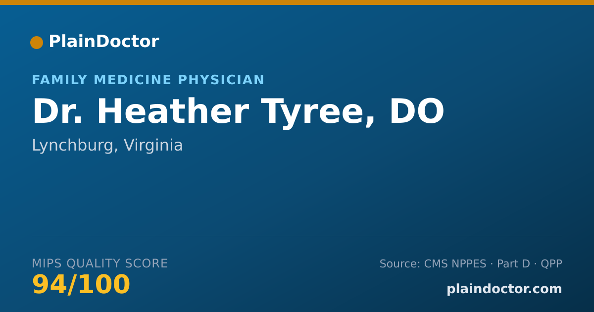 Shareable card for Heather Tyree, DO - Family Medicine Physician, Lynchburg, VA