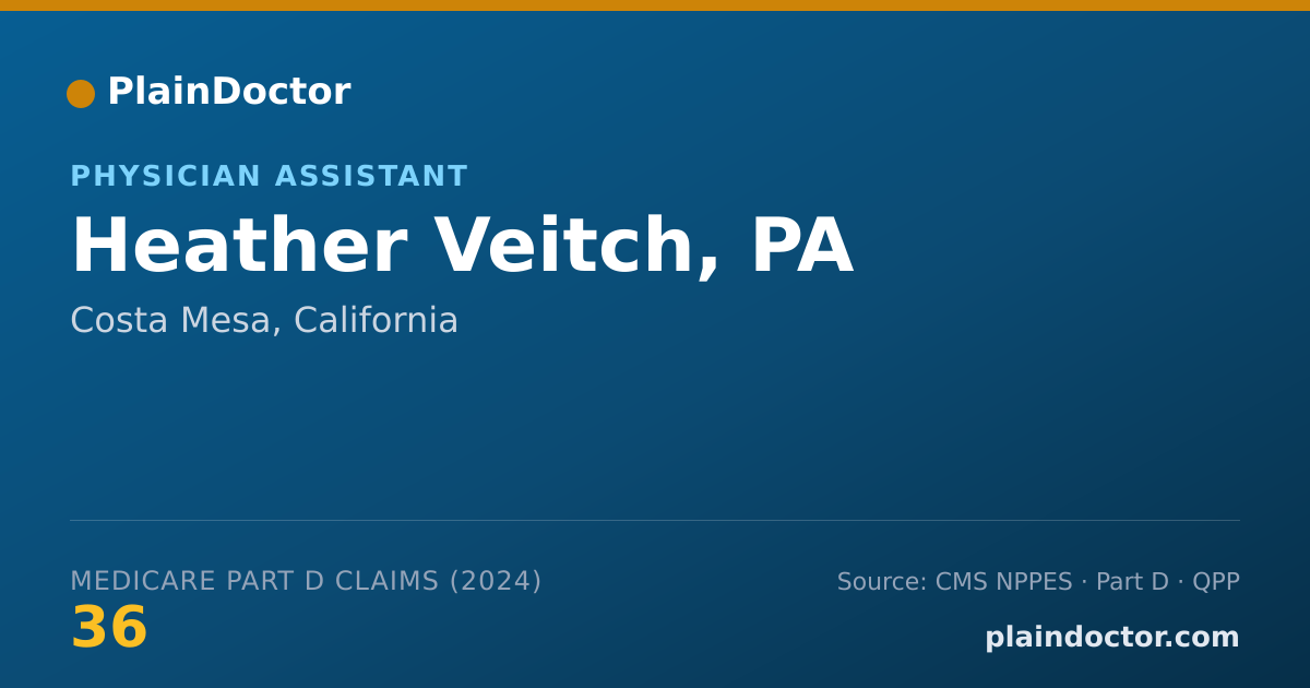 Shareable card for Heather Veitch, PA - Physician Assistant, Costa Mesa, CA