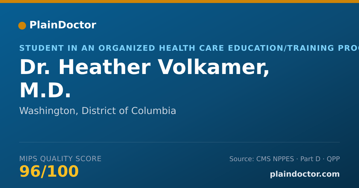Shareable card for Heather Volkamer, M.D. - Student in an Organized Health Care Education/Training Program, Washington, DC