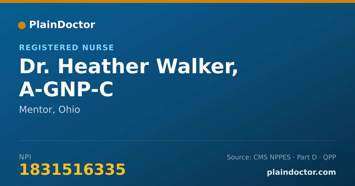 Shareable card for Heather Walker, A-GNP-C - Registered Nurse, Mentor, OH