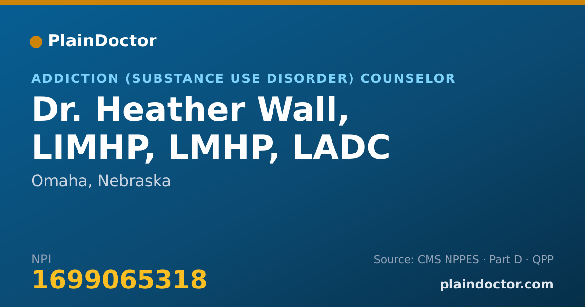 Shareable card for Heather Wall, LIMHP, LMHP, LADC - Addiction (Substance Use Disorder) Counselor, Omaha, NE