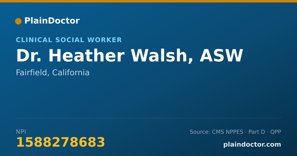 Shareable card for Heather Walsh, ASW - Clinical Social Worker, Fairfield, CA