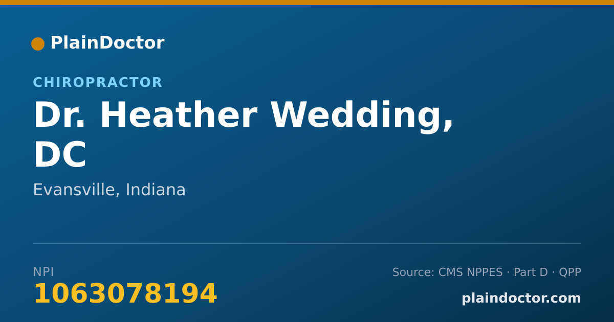 Shareable card for Heather Wedding, DC - Chiropractor, Evansville, IN