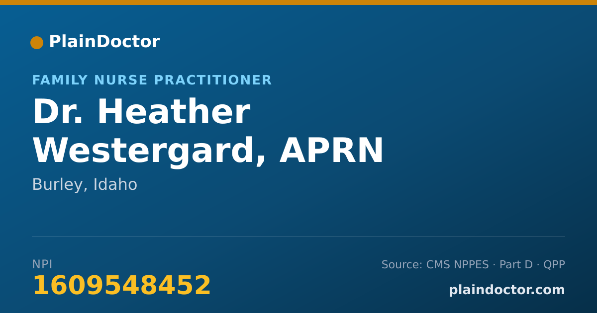 Shareable card for Heather Westergard, APRN - Family Nurse Practitioner, Burley, ID