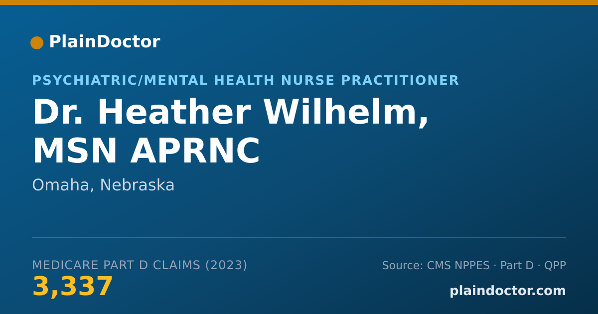 Shareable card for Heather Wilhelm, MSN APRNC - Psychiatric/Mental Health Nurse Practitioner, Omaha, NE