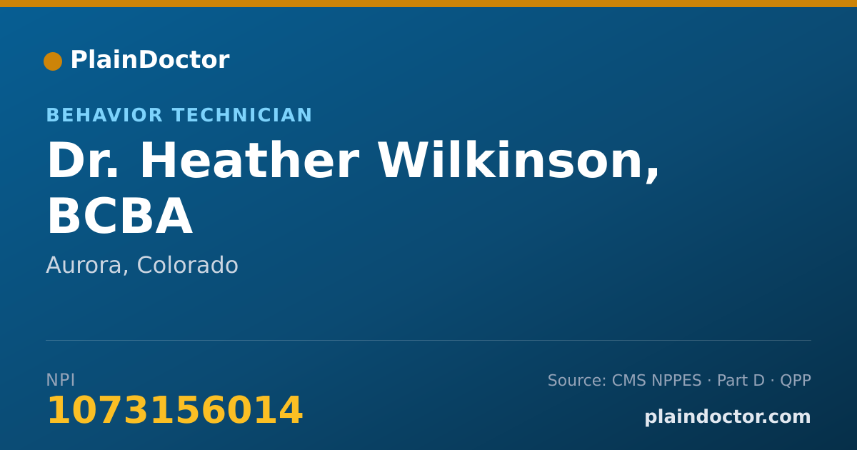 Shareable card for Heather Wilkinson, BCBA - Behavior Technician, Aurora, CO