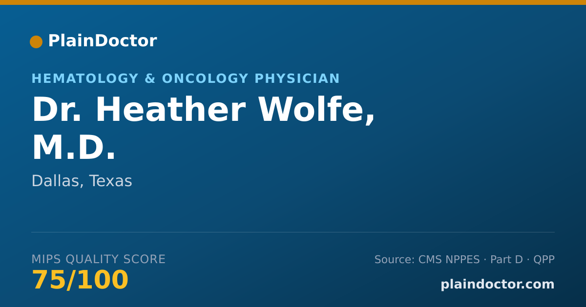 Shareable card for Heather Wolfe, M.D. - Hematology & Oncology Physician, Dallas, TX