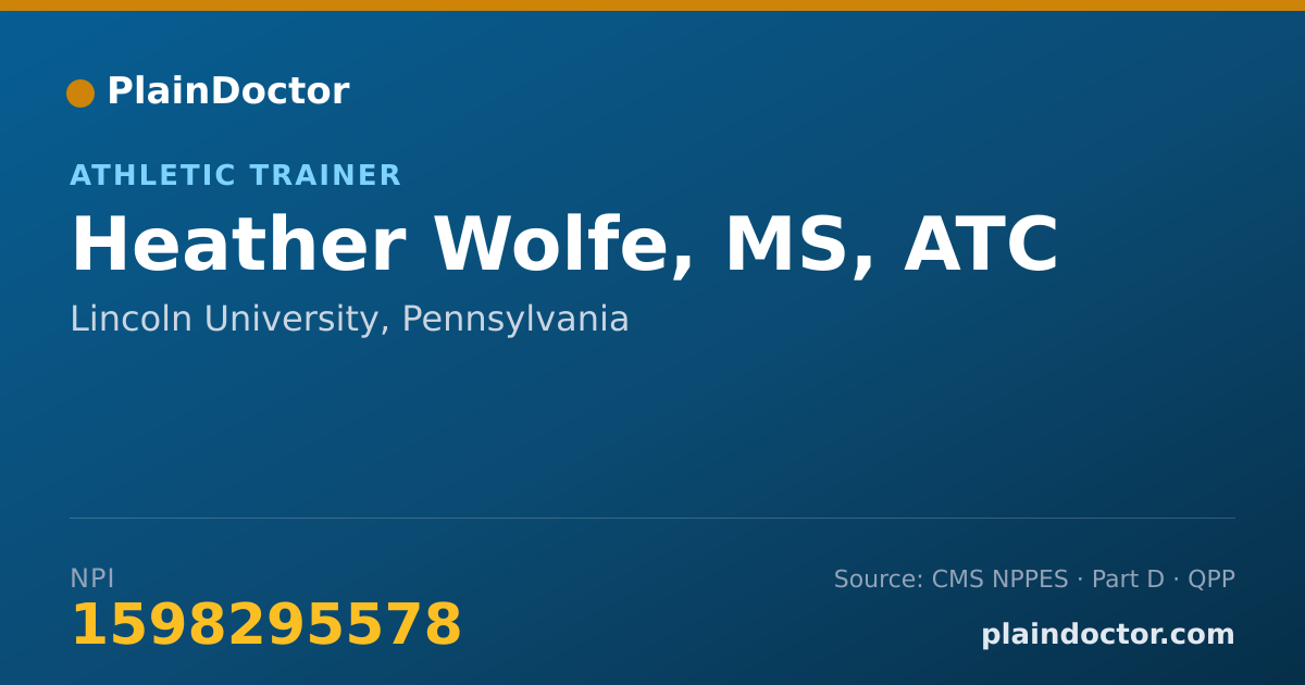 Shareable card for Heather Wolfe, MS, ATC - Athletic Trainer, Lincoln University, PA