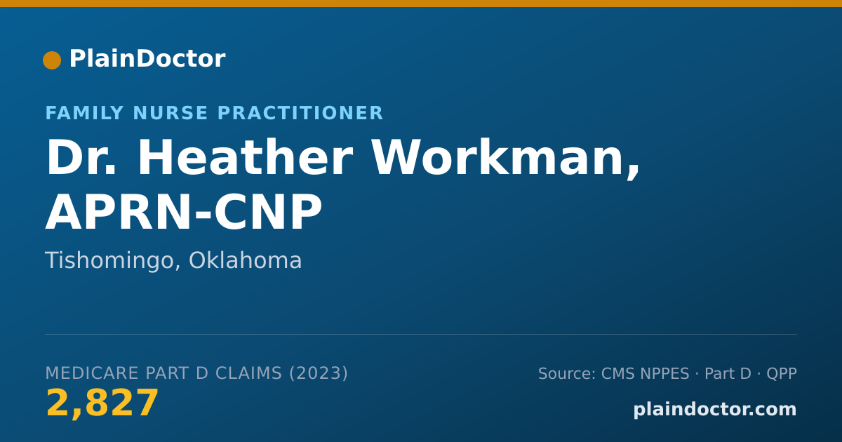 Shareable card for Heather Workman, APRN-CNP - Family Nurse Practitioner, Tishomingo, OK