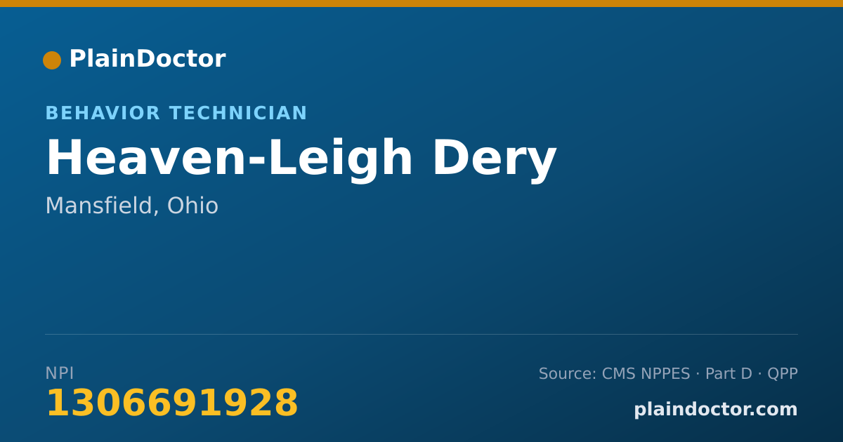 Shareable card for Heaven-Leigh Dery - Behavior Technician, Mansfield, OH