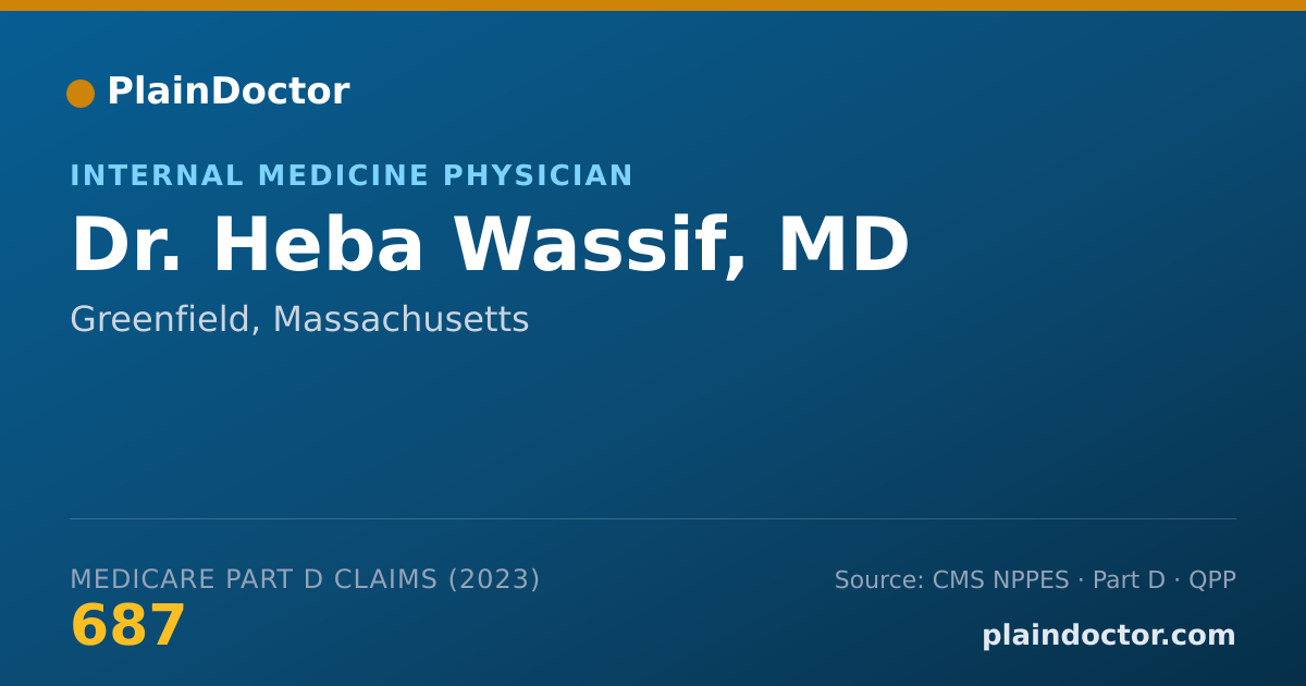 Shareable card for Heba Wassif, MD - Internal Medicine Physician, Greenfield, MA