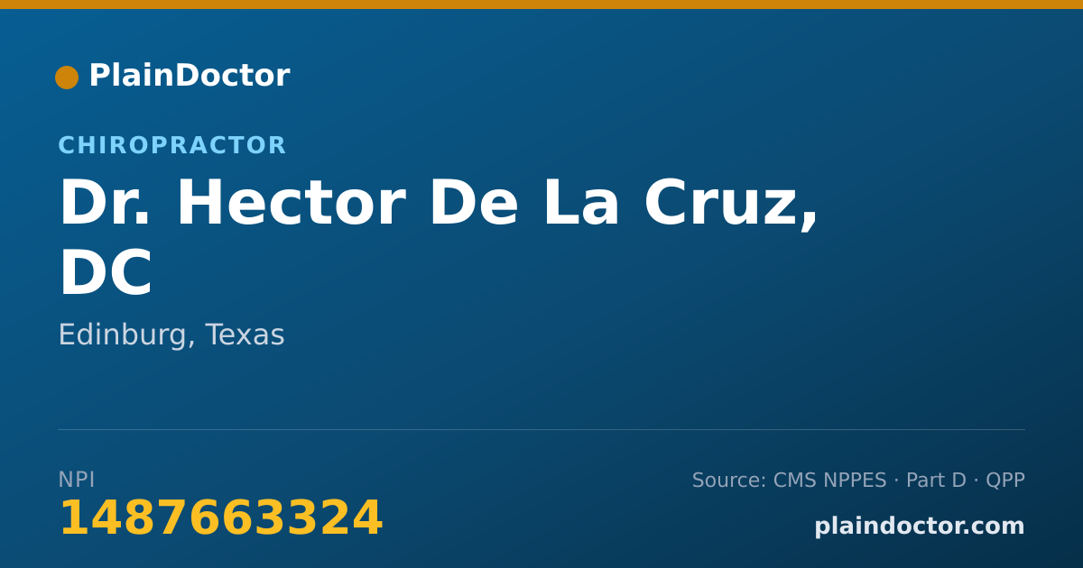 Shareable card for Hector De La Cruz, DC - Chiropractor, Edinburg, TX