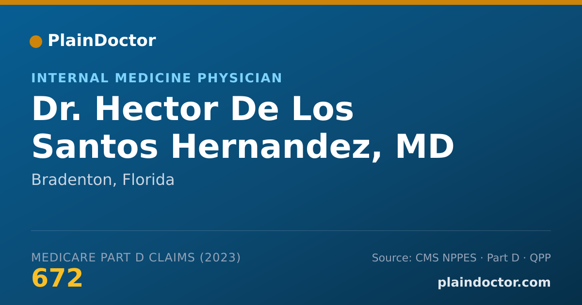 Shareable card for Hector De Los Santos Hernandez, MD - Internal Medicine Physician, Bradenton, FL