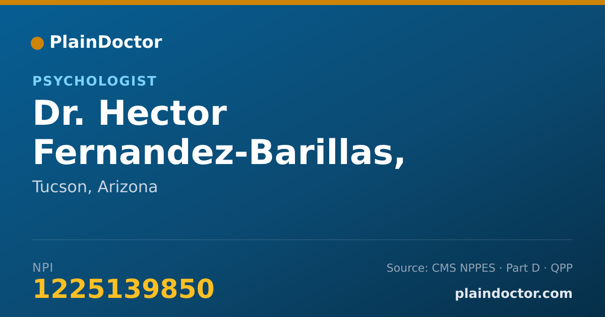 Shareable card for Hector Fernandez-Barillas, PHD - Psychologist, Tucson, AZ