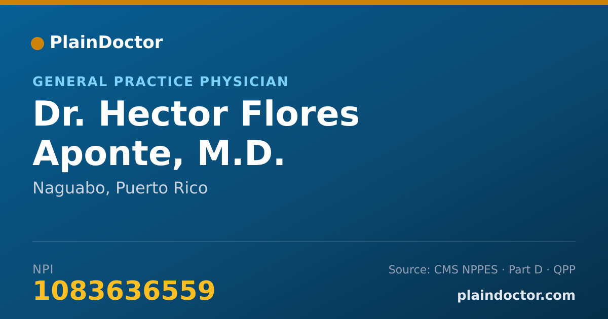 Shareable card for Hector Flores Aponte, M.D. - General Practice Physician, Naguabo, PR