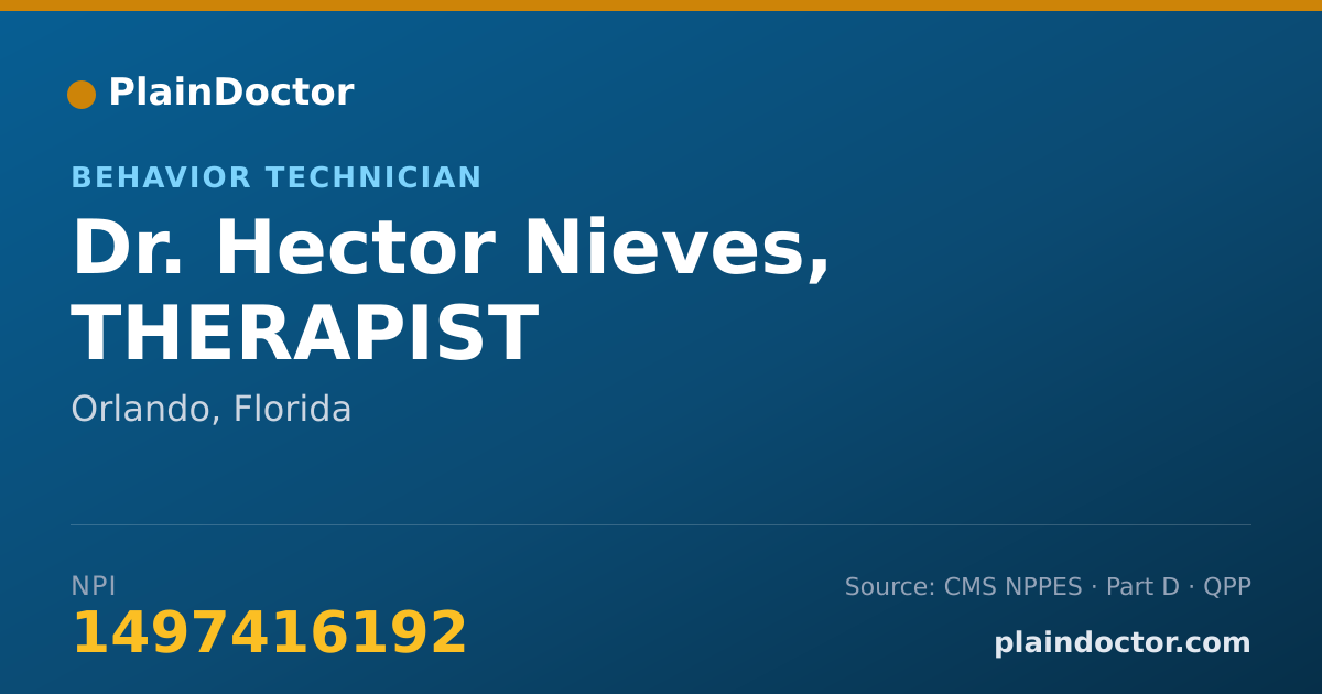 Shareable card for Hector Nieves, THERAPIST - Behavior Technician, Orlando, FL