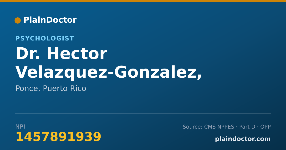 Shareable card for Hector Velazquez-Gonzalez, PHD - Psychologist, Ponce, PR