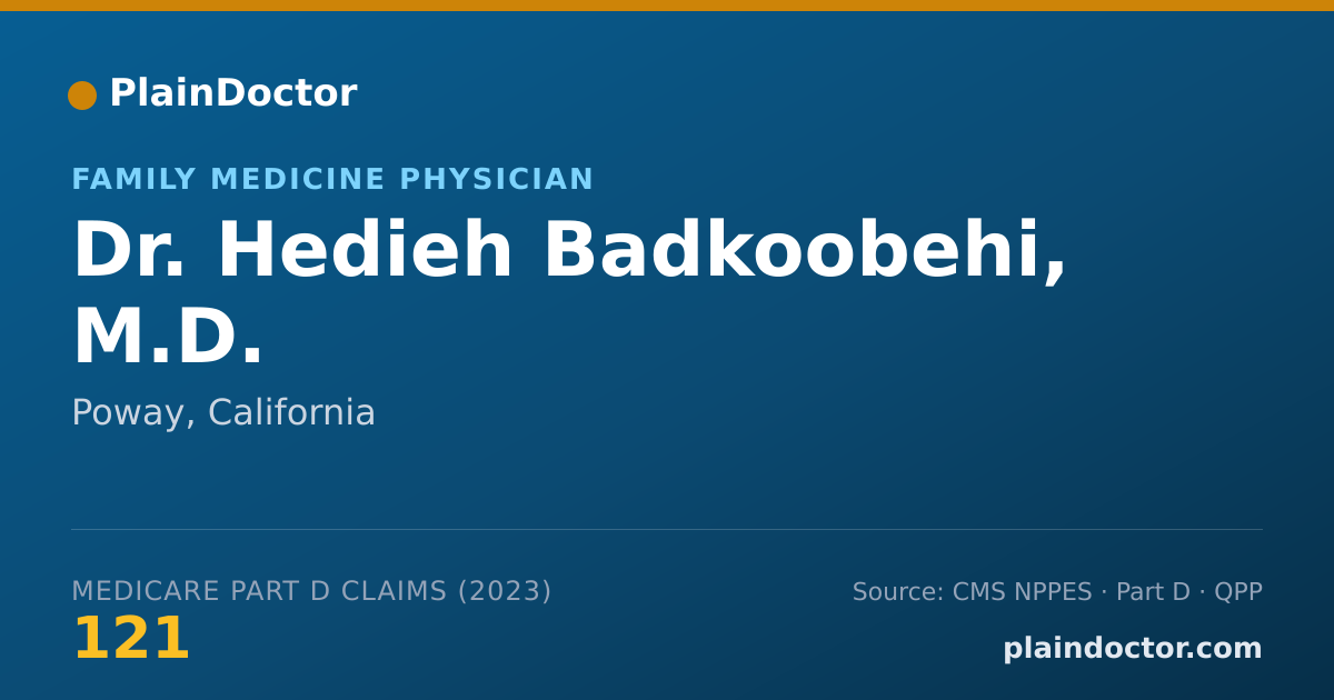 Shareable card for Hedieh Badkoobehi, M.D. - Family Medicine Physician, Poway, CA