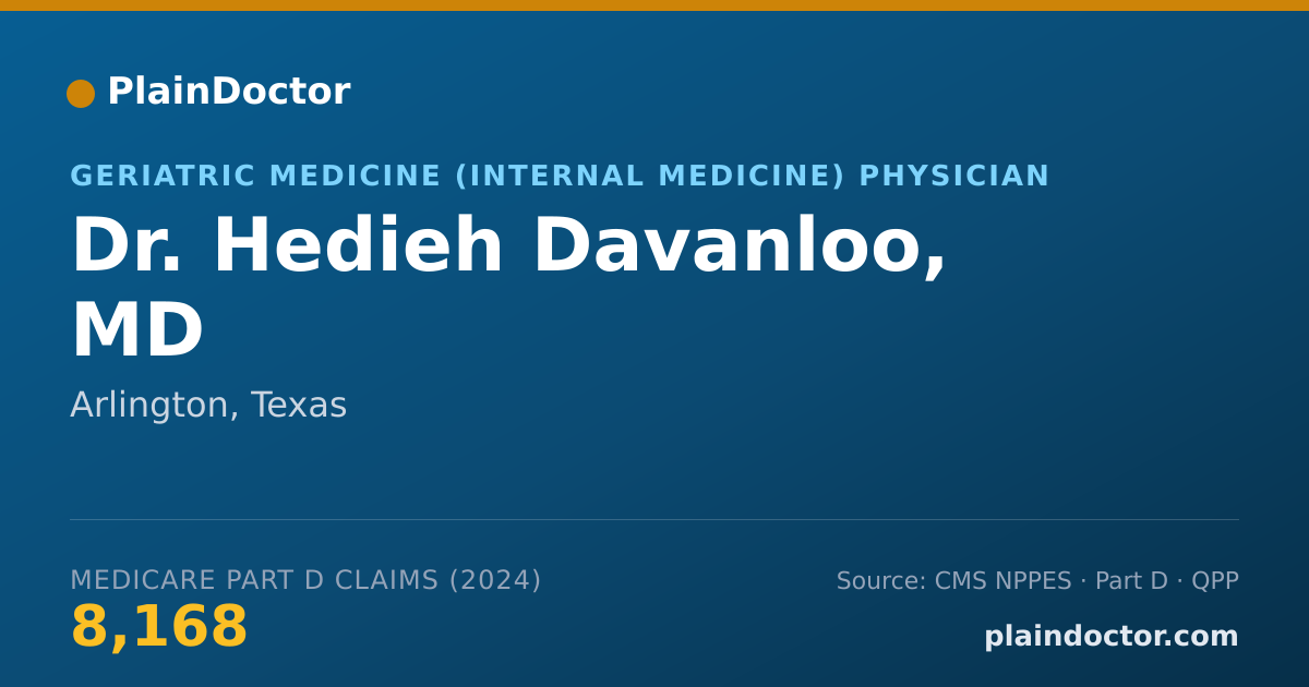 Shareable card for Hedieh Davanloo, MD - Geriatric Medicine (Internal Medicine) Physician, Arlington, TX