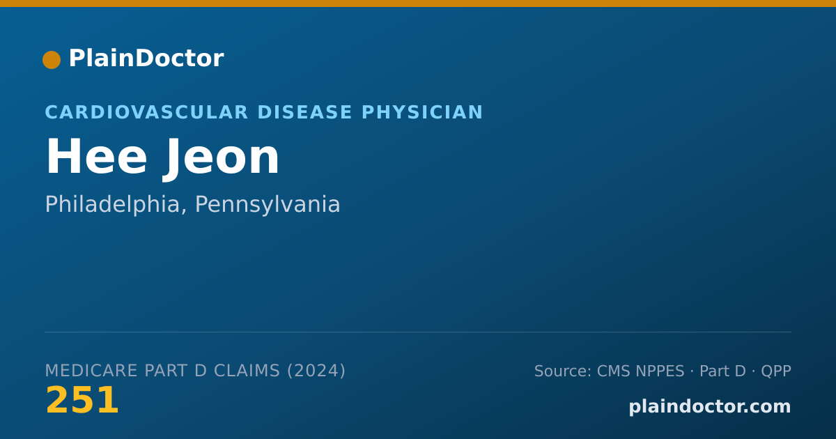 Shareable card for Hee Jeon - Cardiovascular Disease Physician, Philadelphia, PA