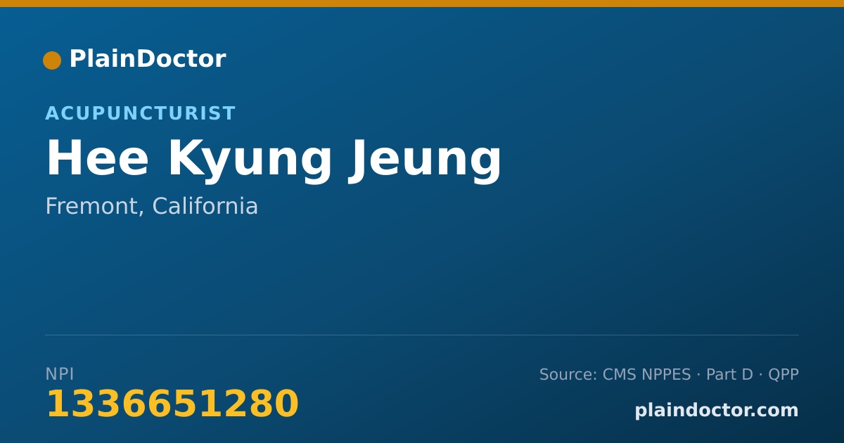 Shareable card for Hee Kyung Jeung - Acupuncturist, Fremont, CA
