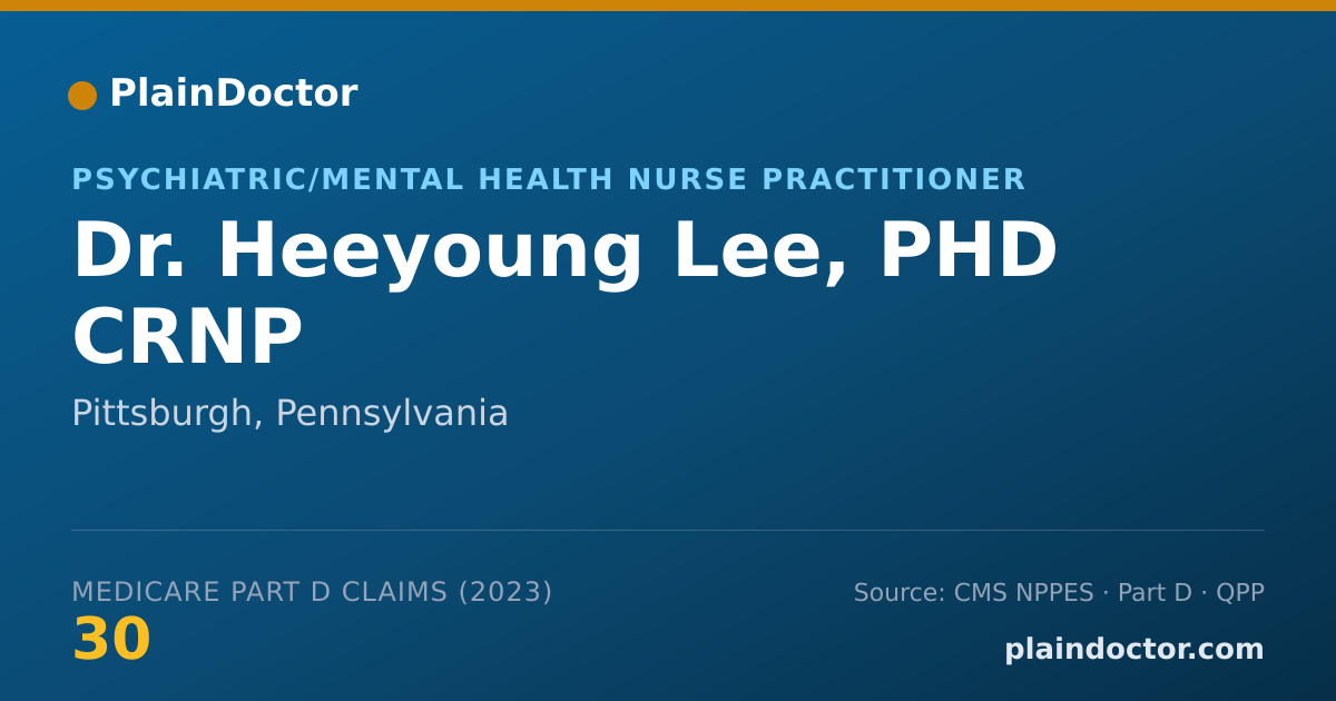 Shareable card for Heeyoung Lee, PHD CRNP - Psychiatric/Mental Health Nurse Practitioner, Pittsburgh, PA