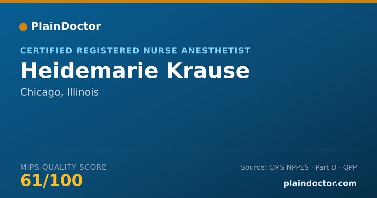 Shareable card for Heidemarie Krause - Certified Registered Nurse Anesthetist, Chicago, IL