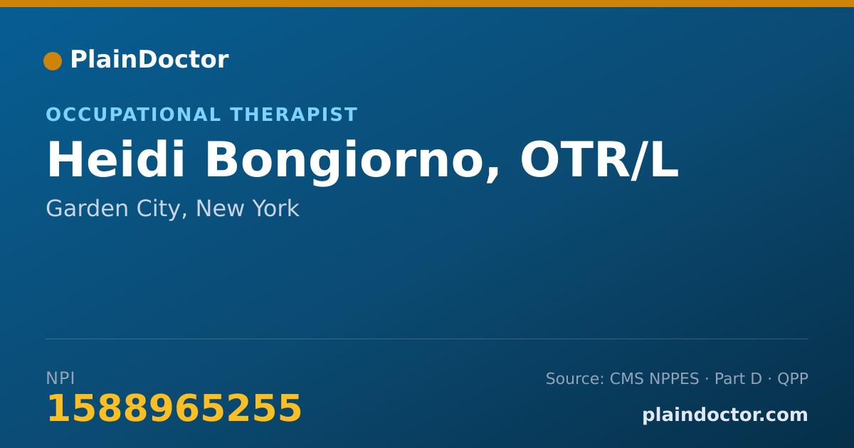 Shareable card for Heidi Bongiorno, OTR/L - Occupational Therapist, Garden City, NY