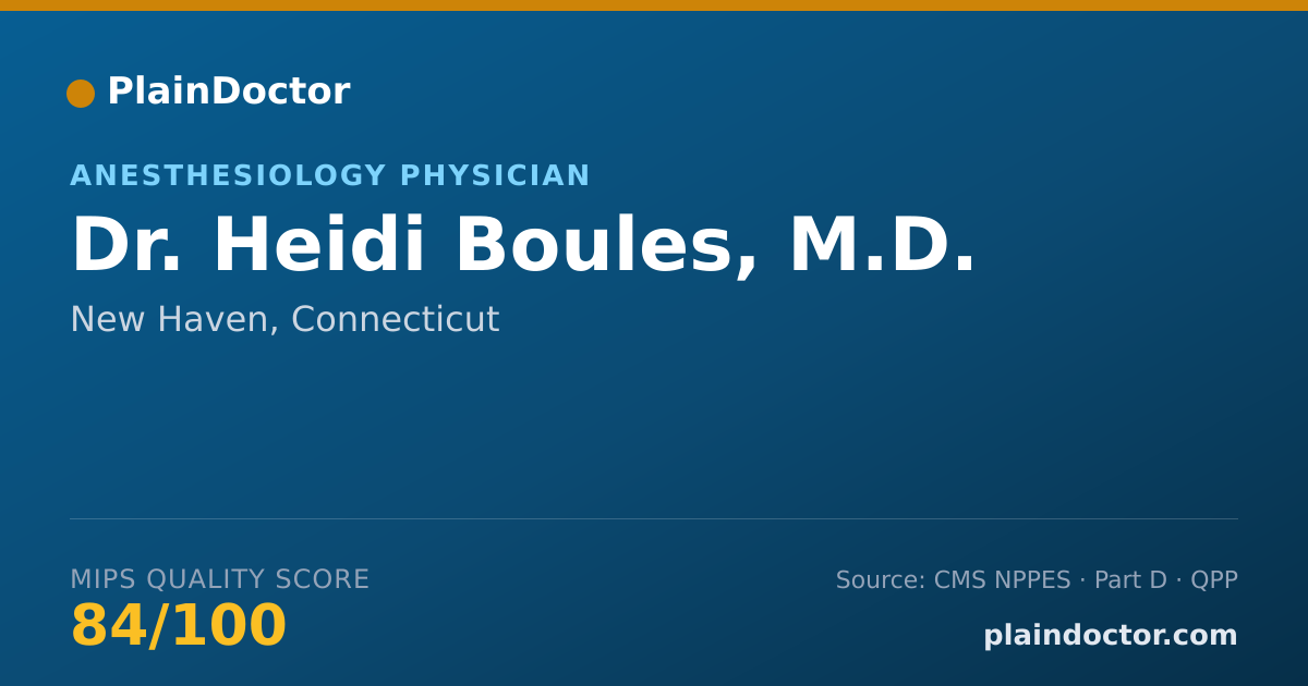 Shareable card for Heidi Boules, M.D. - Anesthesiology Physician, New Haven, CT