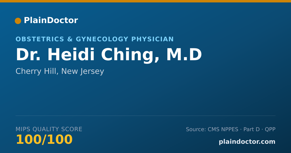 Shareable card for Heidi Ching, M.D - Obstetrics & Gynecology Physician, Cherry Hill, NJ