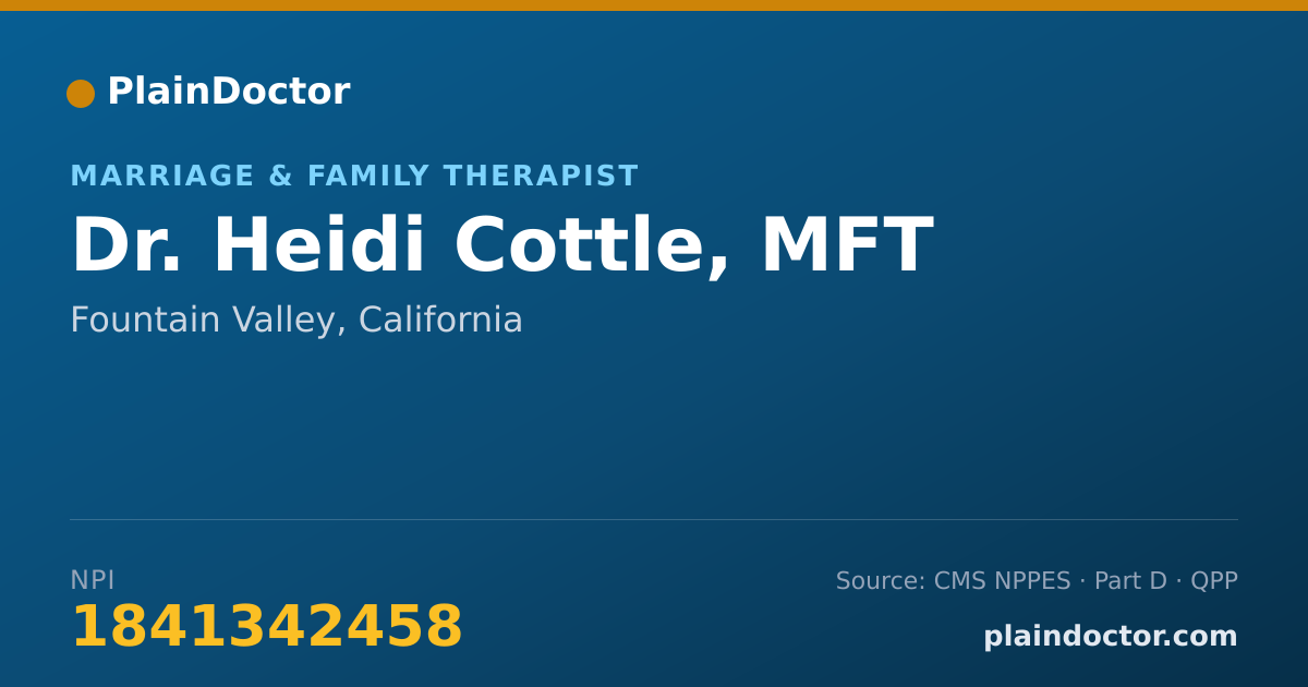 Shareable card for Heidi Cottle, MFT - Marriage & Family Therapist, Fountain Valley, CA