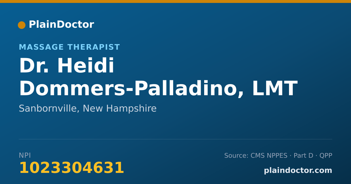 Shareable card for Heidi Dommers-Palladino, LMT - Massage Therapist, Sanbornville, NH