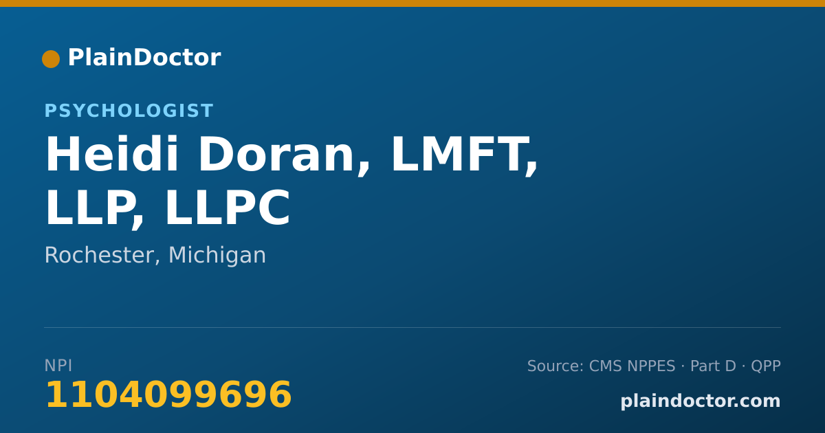 Shareable card for Heidi Doran, LMFT, LLP, LLPC - Marriage & Family Therapist, Rochester, MI