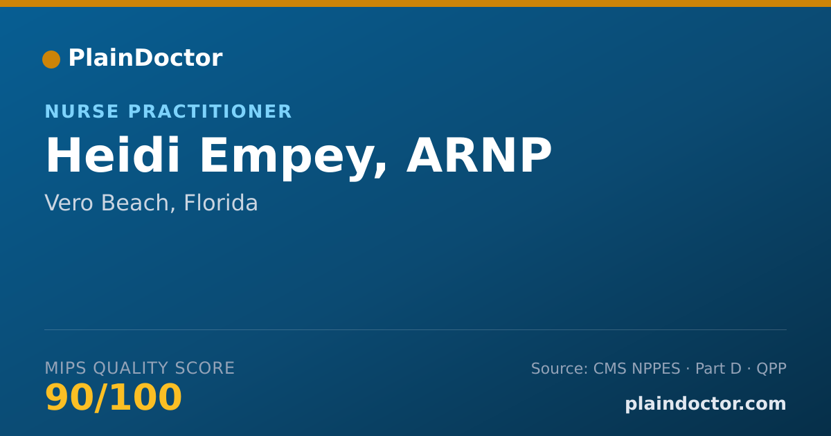 Shareable card for Heidi Empey, ARNP - Nurse Practitioner, Vero Beach, FL