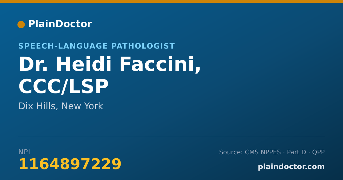 Shareable card for Heidi Faccini, CCC/LSP - Speech-Language Pathologist, Dix Hills, NY