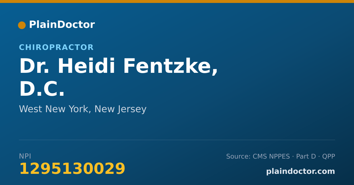 Shareable card for Heidi Fentzke, D.C. - Chiropractor, West New York, NJ