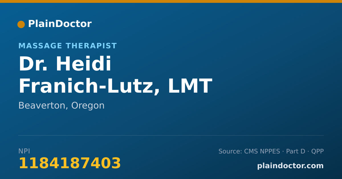 Shareable card for Heidi Franich-Lutz, LMT - Massage Therapist, Beaverton, OR
