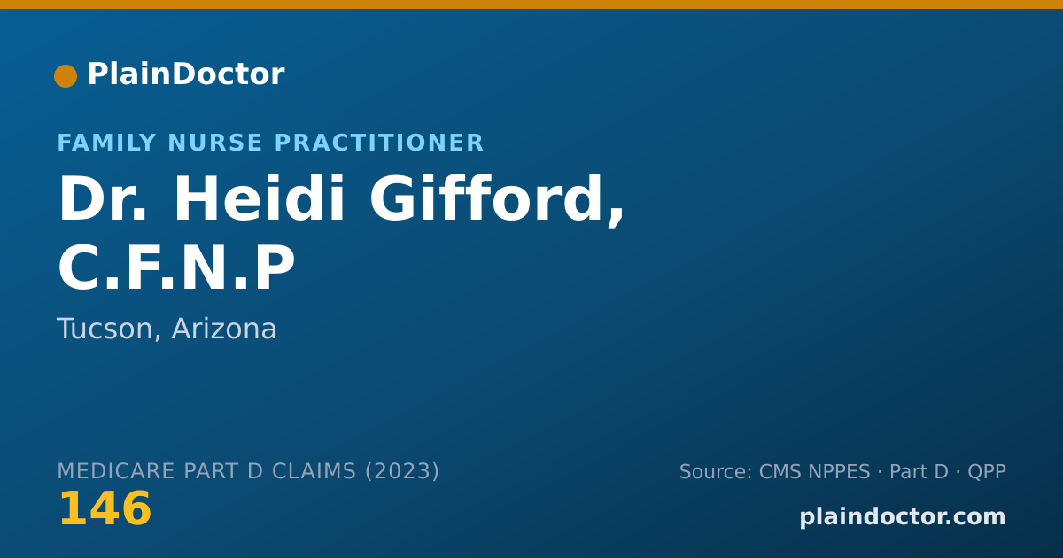 Shareable card for Heidi Gifford, C.F.N.P - Family Nurse Practitioner, Tucson, AZ