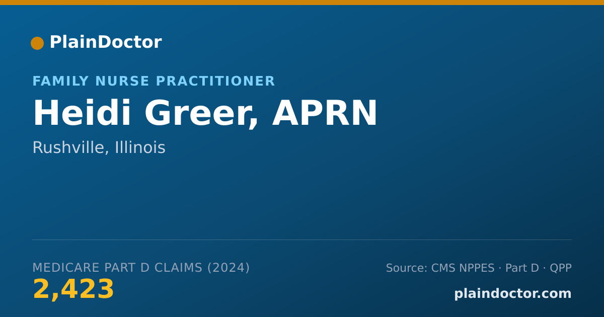 Shareable card for Heidi Greer, APRN - Family Nurse Practitioner, Rushville, IL