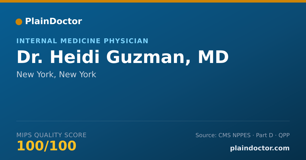 Shareable card for Heidi Guzman, MD - Internal Medicine Physician, New York, NY